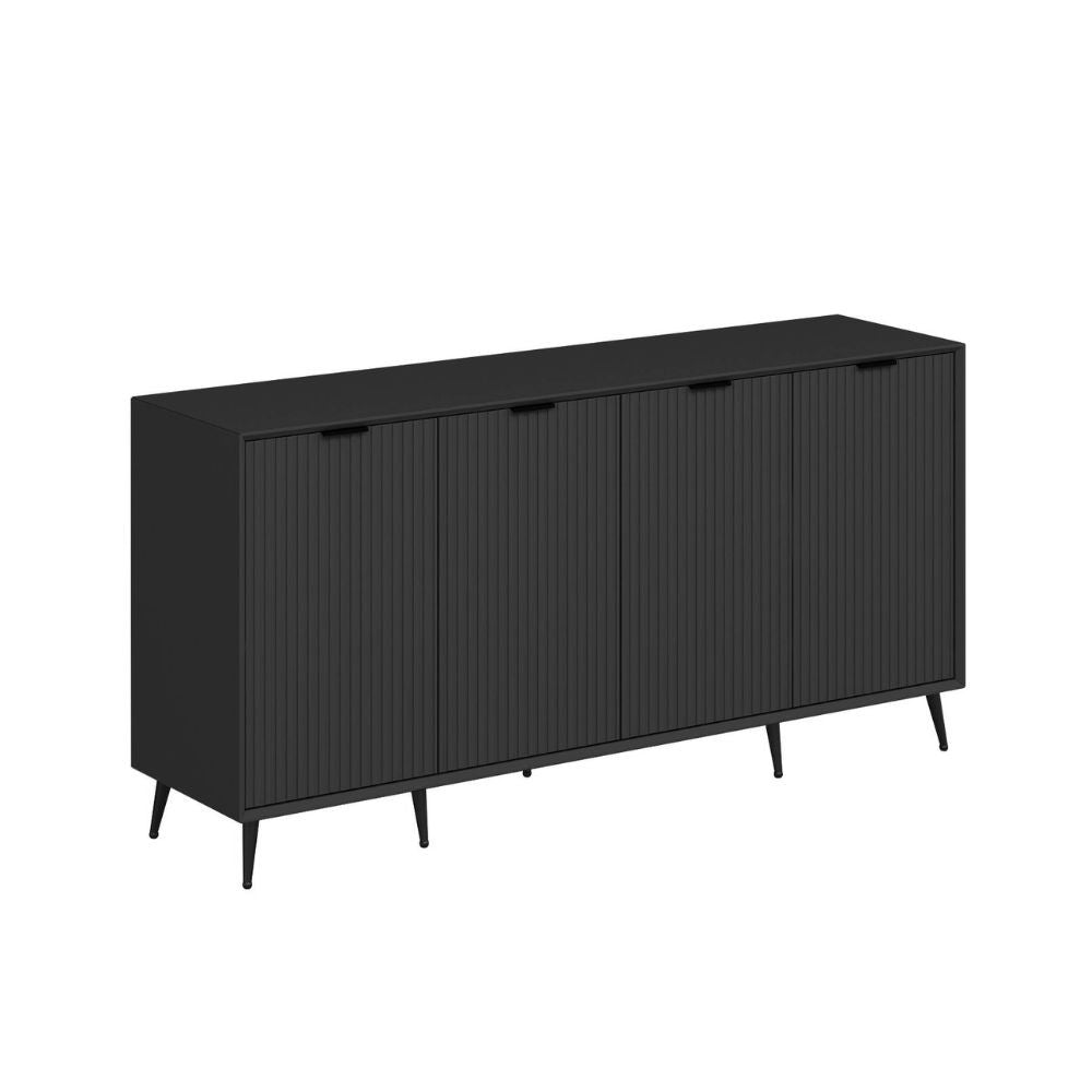 Madia Kale 4 ante antracite effetto cannettato 180x45x90H : Eleganza e Funzionalità