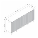Madia Kale 4 ante antracite effetto cannettato 180x45x90H : Eleganza e Funzionalità