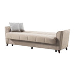 Divano letto Duca 3 posti crema con contenitore e funzione letto 223x86x89H