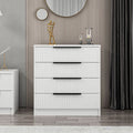 Cassettiera 4 cassetti Kale bianco effetto cannettato 72x42x77H