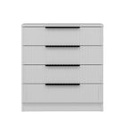 Cassettiera 4 cassetti Kale bianco effetto cannettato 72x42x77H