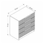 Cassettiera 4 cassetti Kale bianco effetto cannettato 72x42x77H
