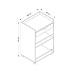 Carrello da cucina con cassetto e vani a giorno Liana bianco 60x45x95H