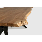 Tavolo fisso Mudri in legno di Acacia con gambe in metallo nero 200x100x75H