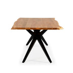 Tavolo fisso Mudri in legno di Acacia con gambe in metallo nero 200x100x75H