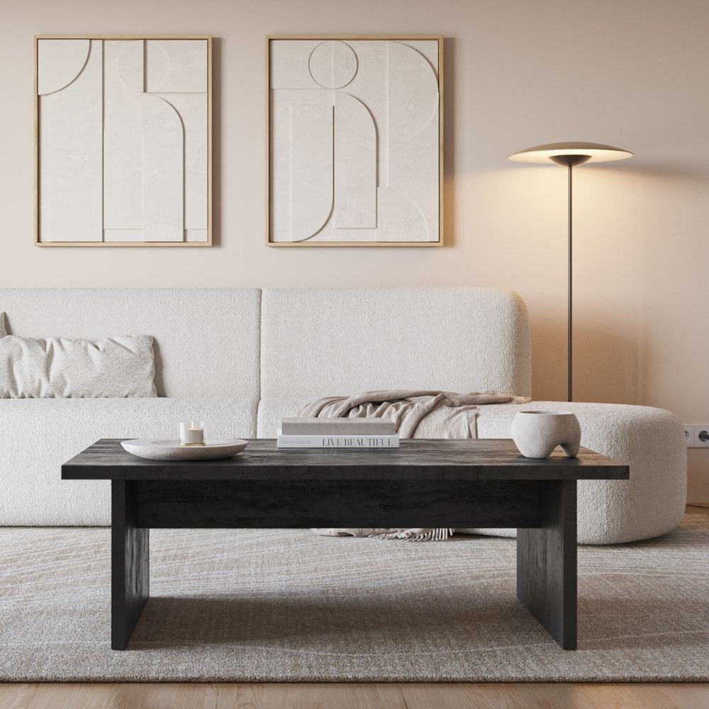 Tavolino da salotto rettangolare Loana nero 120x70x40H - Il protagonista del tuo living