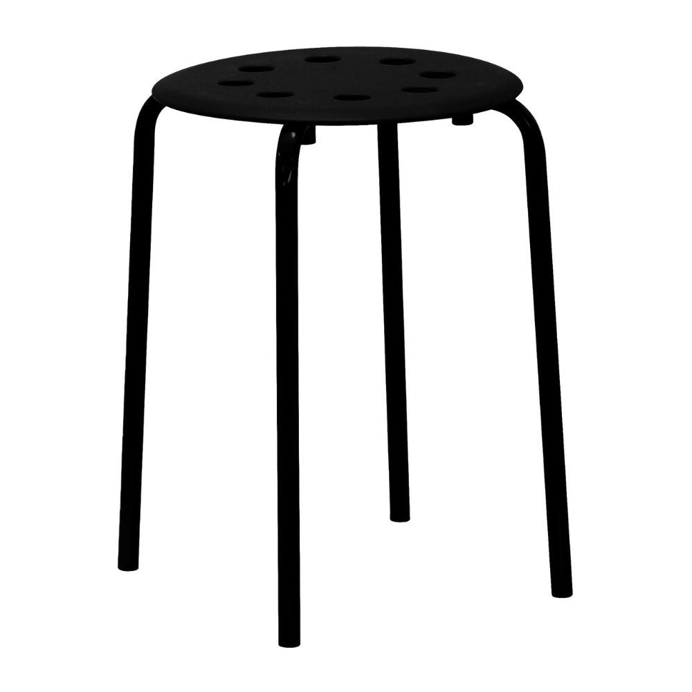 Sgabello impilabile H2008 neroo con gambe in metallo - Leggero, versatile e sempre pronto all'uso