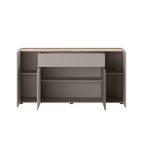 Anrichte mit 4 Türen und 1 Schublade, grau und Eiche, 170x85H cm - Solke