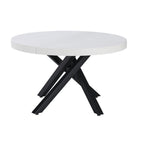 Tavolo rotondo allungabile con piano colore bianco opaco e gambe nere 120x75H cm - Mooni