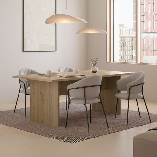 Tavolo rettangolare fisso Loana rovere cadiz 200x100x75H - Eleganza conviviale per ogni occasione