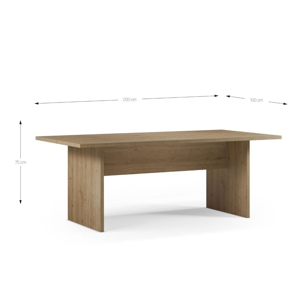 Tavolo rettangolare fisso Loana rovere cadiz 200x100x75H - Eleganza conviviale per ogni occasione