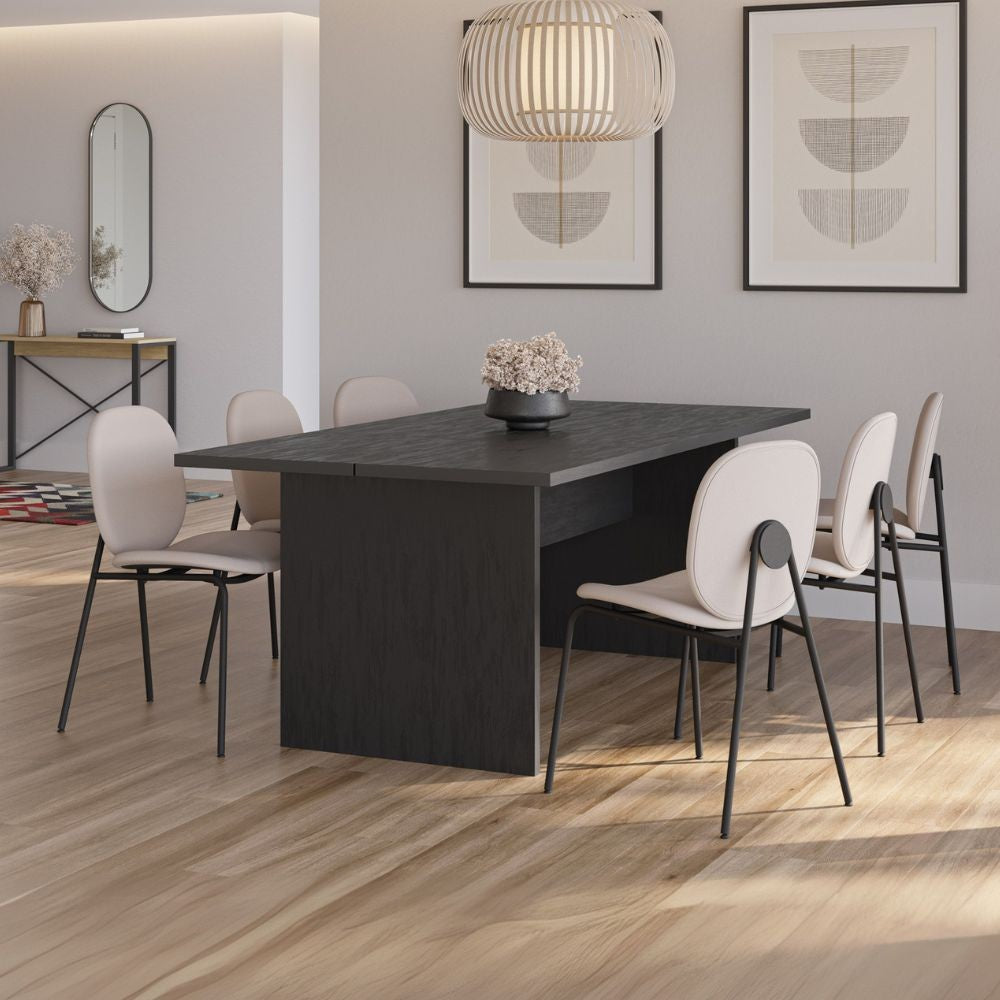 Tavolo rettangolare fisso Loana nero 200x100x75H - Eleganza conviviale per ogni occasione