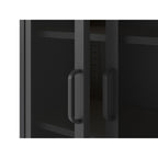 Credenza alta in metallo Diora nero con 2 ante reticolate e 3 ripiani - Design industriale, anima versatile
