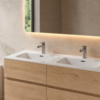 Lavabo consolle da appoggio 141x46 cm in ceramica bianco lucido LAV9140DS