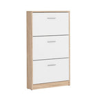Scarpiera 3 ante a ribalta bianco e struttura colore rovere 69,5x120H cm - Nepo
