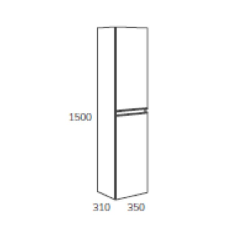 Colonna pensile bagno sospesa con 2 ante colore rovere 35x31x150H cm - Moider