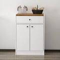 Mobile multiuso Viola con 2 ante e 1 cassetto 64x45x90H - Bianco con Top rovere scuro