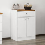 Mobile multiuso Viola con 2 ante e 1 cassetto 64x45x90H - Bianco con Top rovere scuro