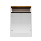 Mobile multiuso Viola con 2 ante e 1 cassetto 64x45x90H - Bianco con Top rovere scuro