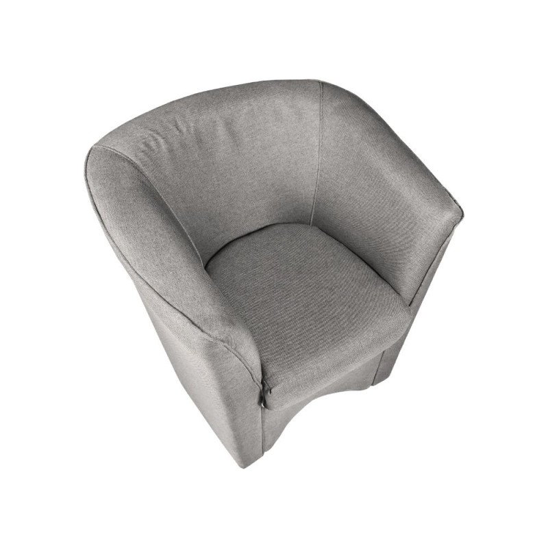 Poltrona a pozzetto rivestimento in tessuto colore grigio chiaro - Tago