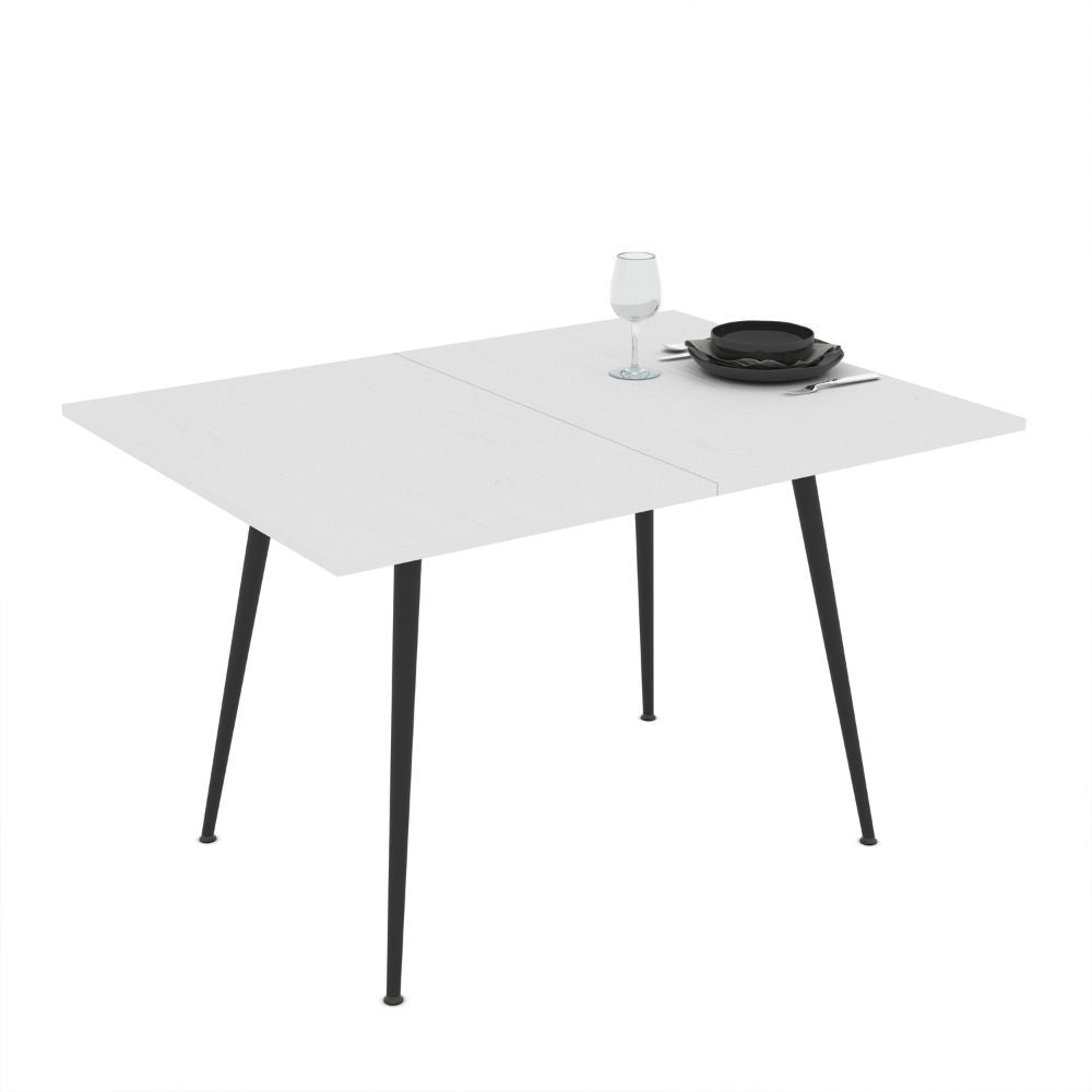 Tavolo allungabile e girevole bianco Lilis 90x60x75H