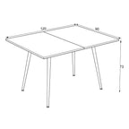 Tavolo allungabile e girevole bianco Lilis 90x60x75H
