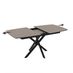 Tavolo allungabile piano grigio tortora e gambe in metallo nero Filis 145x90x76H