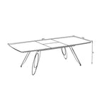 Tavolo allungabile Merkur con gambe in metallo sagomate e piano colore nero 190x103x76H