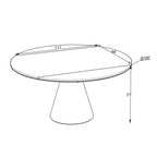 Tavolo girevole allungabile Yandan con piano effetto marmo nero lucido e base conica in metallo nero 150x94x76H