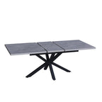 Tavolo allungabile con piano color cemento e gambe nere 160x190 cm - Bori