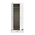 Armoire 2 portes 1 tiroir coloris blanc 89x54x210.5H Arcadia