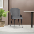 Sedia imbottita Simo in tessuto grigio chiaro con dettaglio in nabuk antracite - Comfort e stile sofisticato