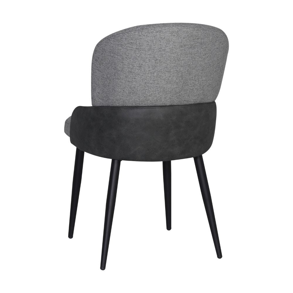 Sedia imbottita Simo in tessuto grigio chiaro con dettaglio in nabuk antracite - Comfort e stile sofisticato
