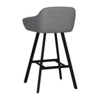 Sgabello Mey grigio cenere con seduta imbottita e gambe in metallo nero - Eleganza e comfort per la zona snack