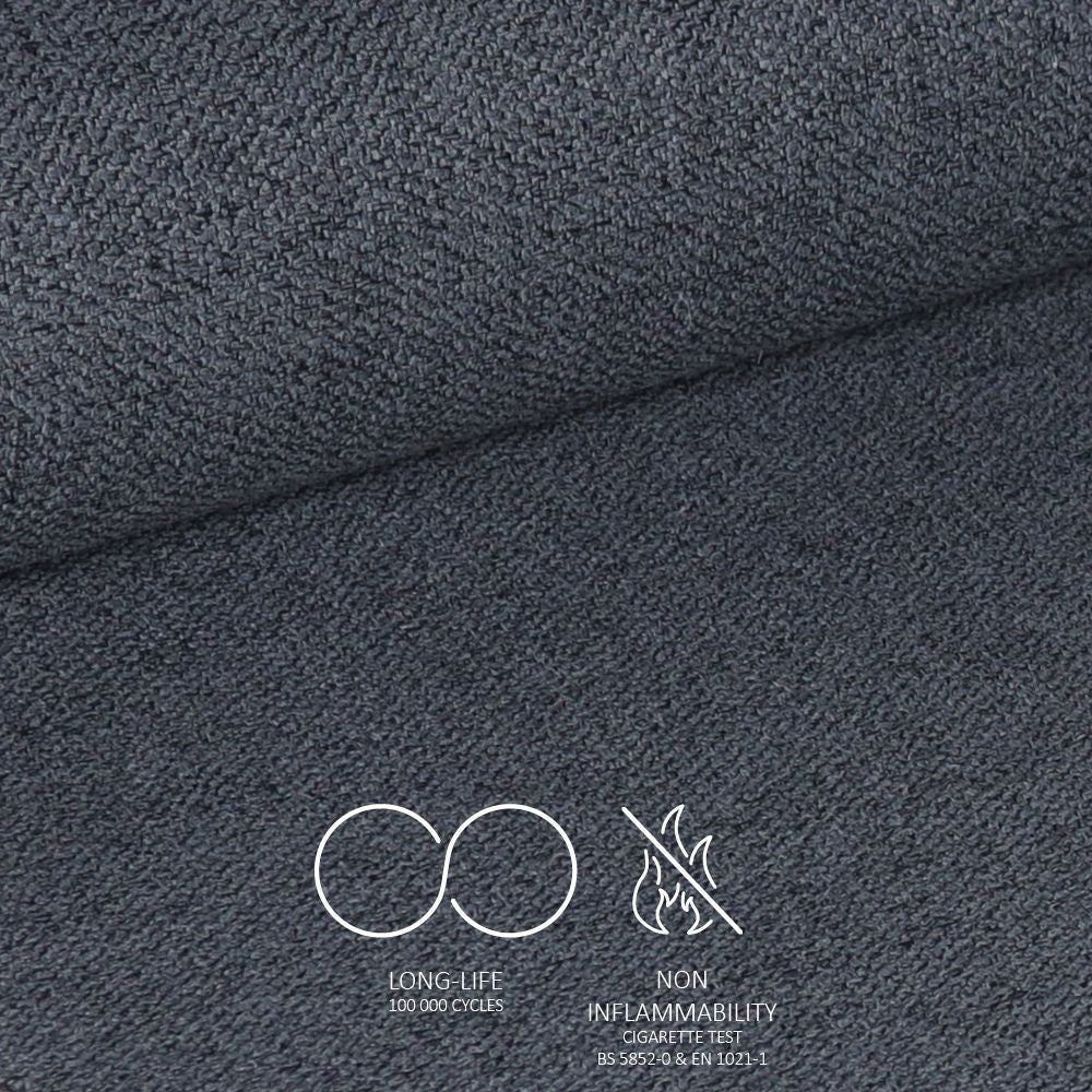 Sgabello Mey grigio scuro con seduta imbottita e gambe in metallo nero - Eleganza e comfort per la zona snack