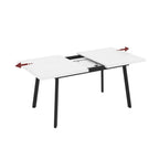 Tavolo allungabile piano colore bianco frassinato e gambe in metallo nero Lini 138x85x76h