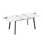 Tavolo allungabile piano colore bianco frassinato e gambe in metallo nero Lini 138x85x76h