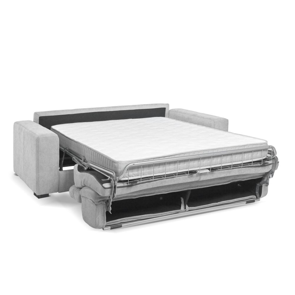 Divano letto 3 posti Crien tessuto Luna grigio chiaro 205x97x83H