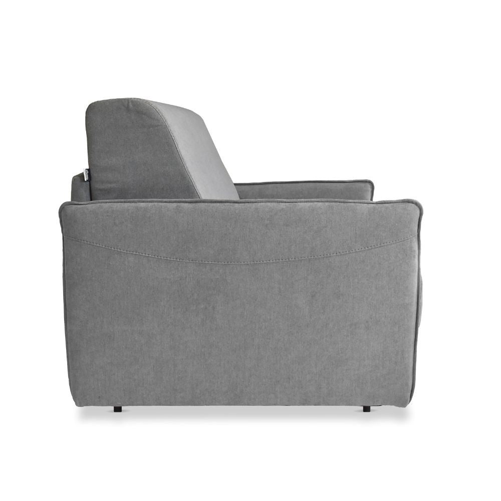 Poltrona letto Piri grigio con rete elettrosaldata e materasso - Il comfort che si apre al bisogno