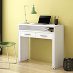 Scrivania Consolle Scrivia bianco opaco con piano estraibile - Design Funzionale e Salvaspazio