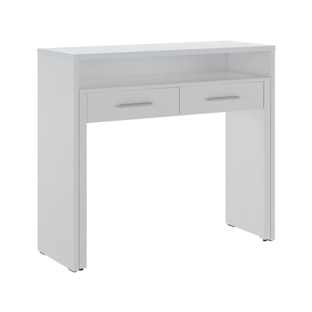 Scrivania Consolle Scrivia bianco opaco con piano estraibile - Design Funzionale e Salvaspazio