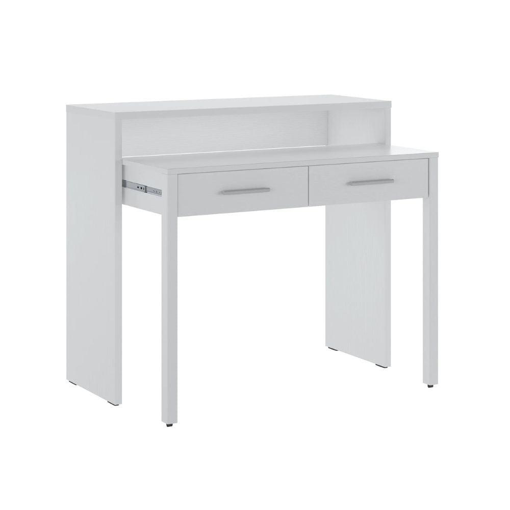 Scrivania Consolle Scrivia bianco opaco con piano estraibile - Design Funzionale e Salvaspazio
