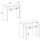 Scrivania Consolle Scrivia bianco opaco con piano estraibile - Design Funzionale e Salvaspazio