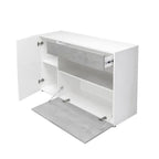 Madia Astra cemento e bianco con 2 ante cassetto e vano a giorno 130x41.2x82H