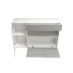 Madia Astra cemento e bianco con 2 ante cassetto e vano a giorno 130x41.2x82H