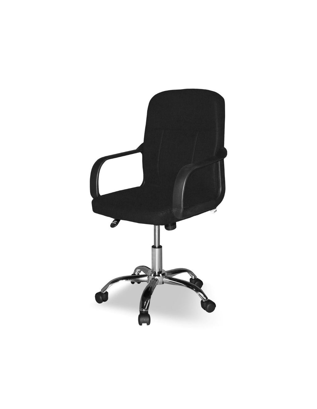 Bürostuhl, schwarz, Stoff, mit Rollen und Armlehnen – PC116P