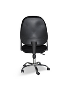 Fauteuil de bureau à roulettes en tissu noir avec piètement chromé - CR415