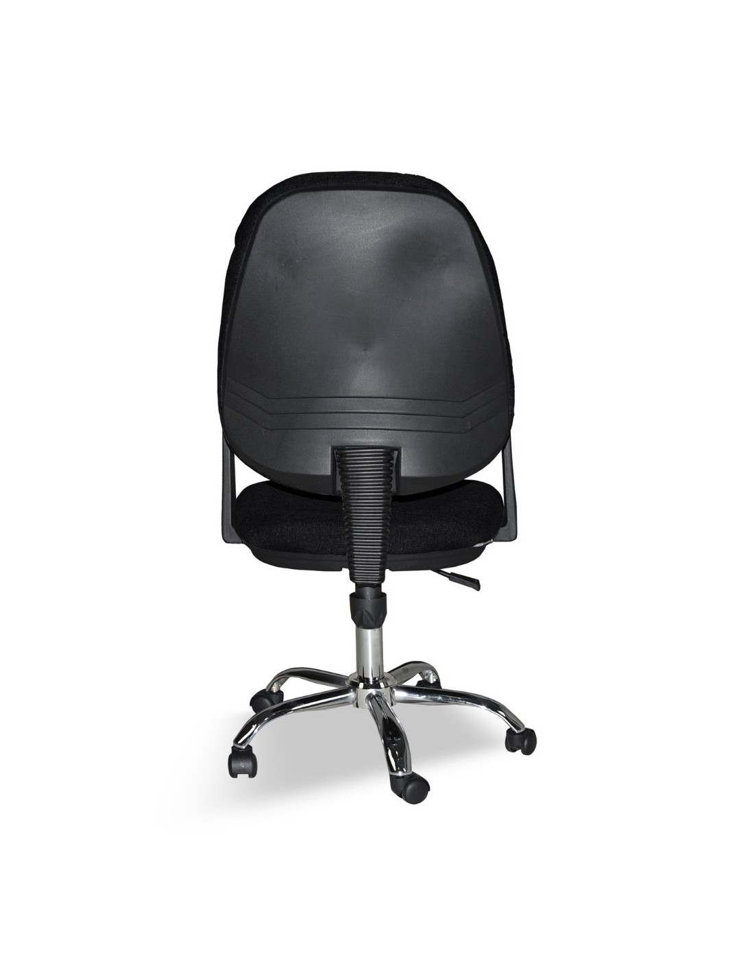 Fauteuil de bureau à roulettes en tissu noir avec piètement chromé - CR415