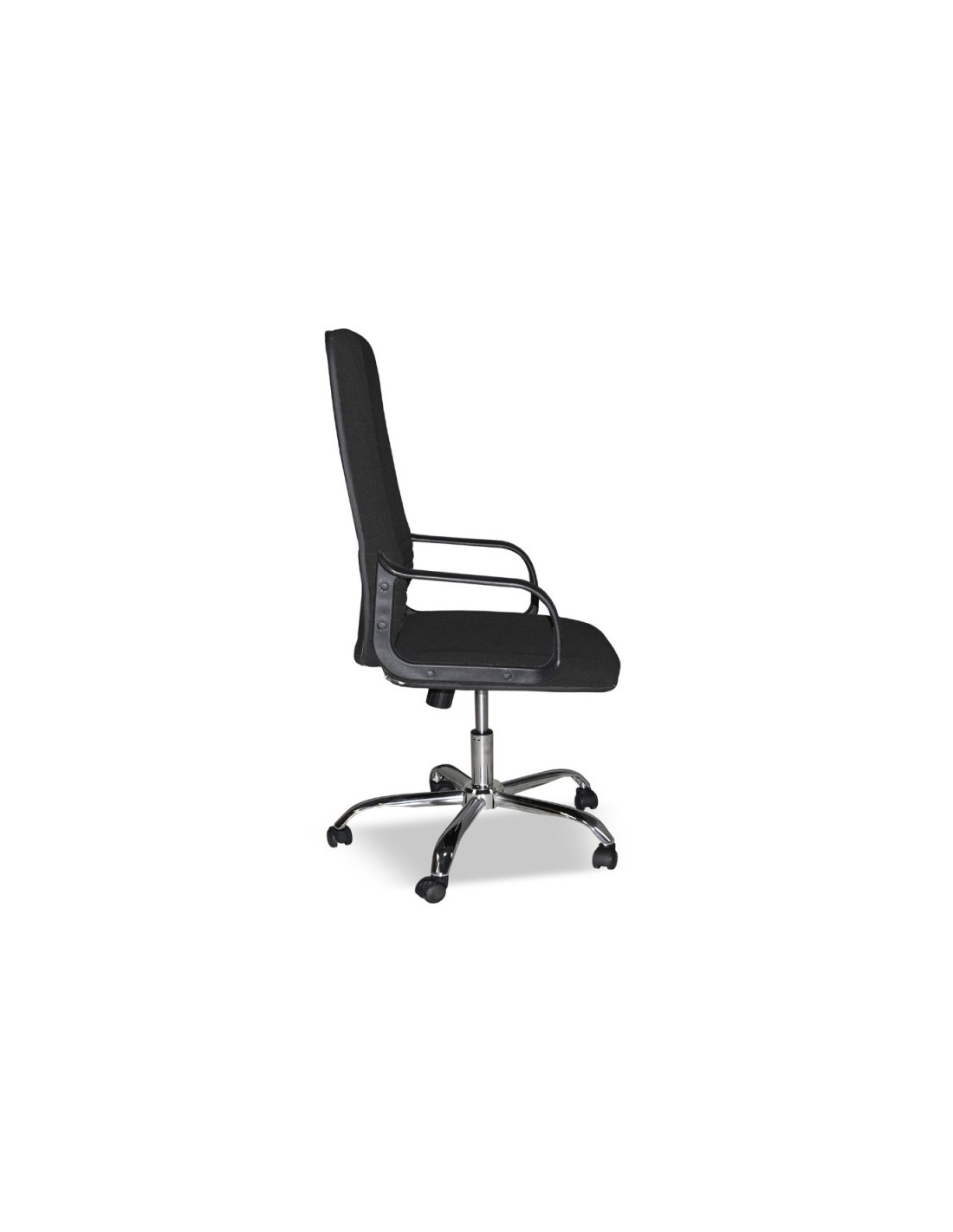 Fauteuil de bureau revêtement tissu coloris noir avec roulettes - CR106H