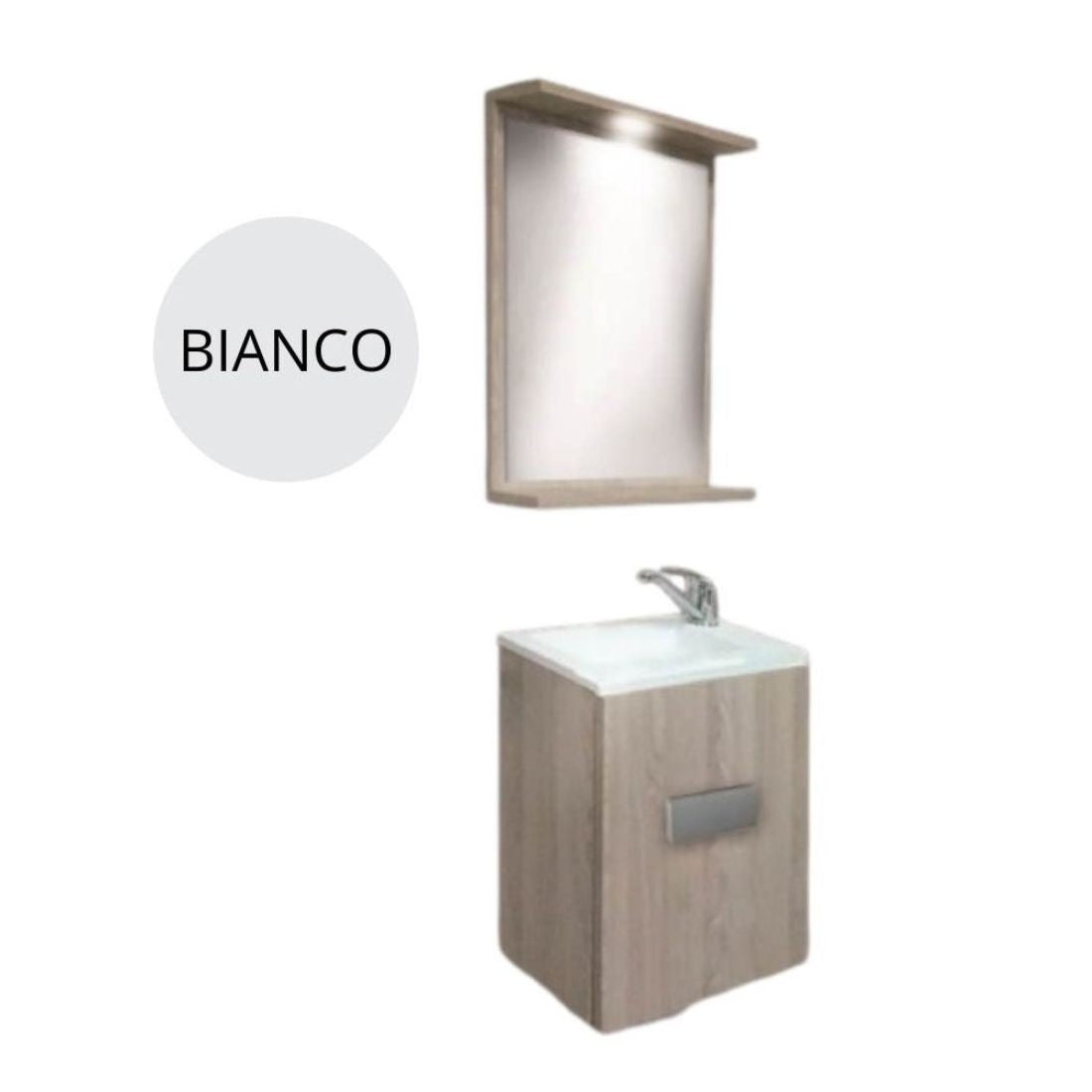 Mobile bagno sospeso compatto colore bianco 42x24x65H cm - Charlie